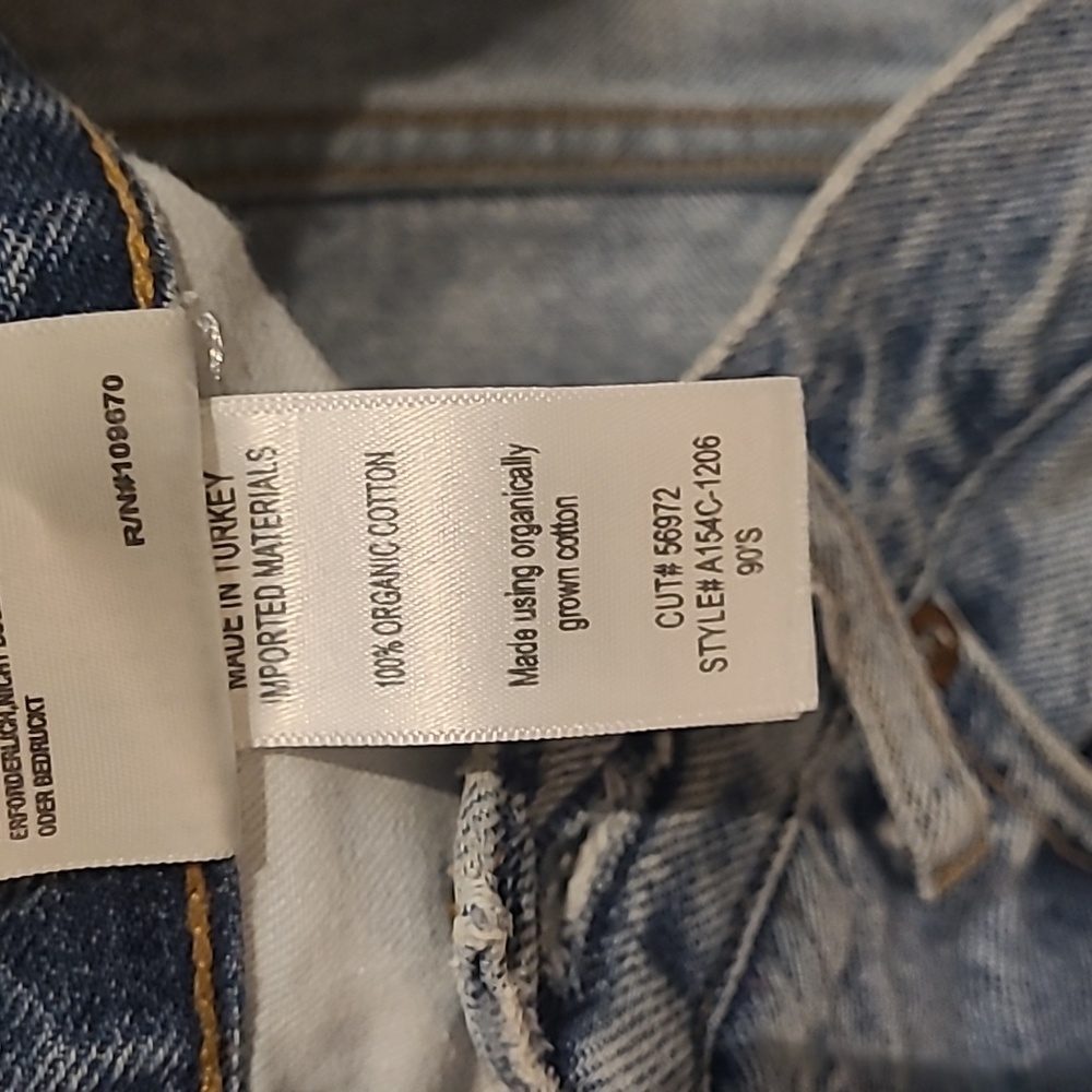 AGOLDE 90s MID RISE DISTRESSED JEANS KNEE RIP - Picture 9 of 10